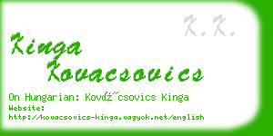 kinga kovacsovics business card